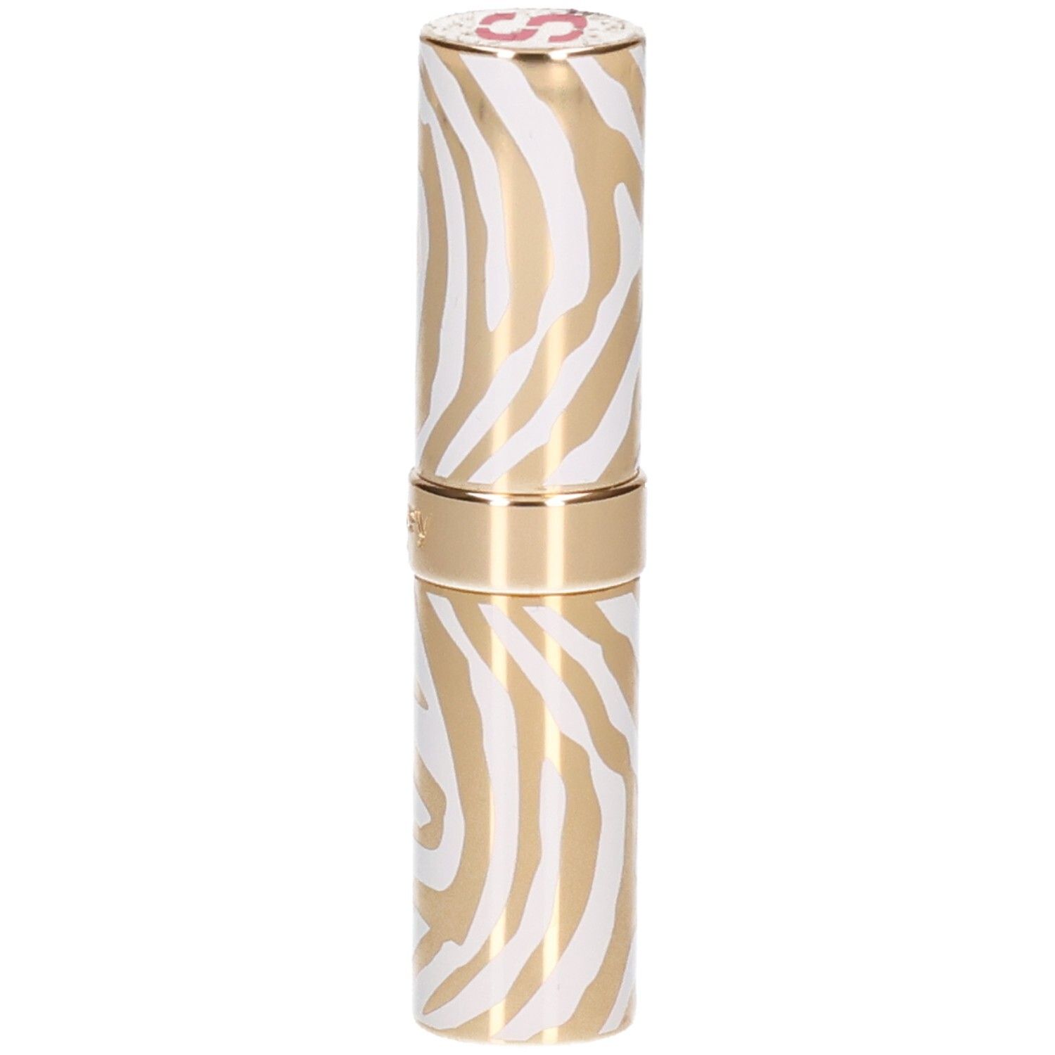 Rouge à lèvres Sisley Phyto Rouge Shine, motif zèbre or et blanc.