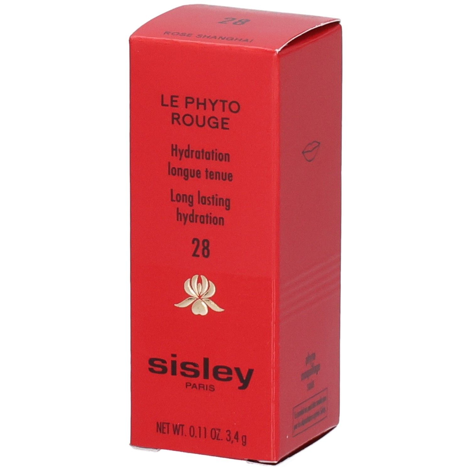 Emballage Sisley Le Phyto Rouge, rouge, avec informations produit et logo.
