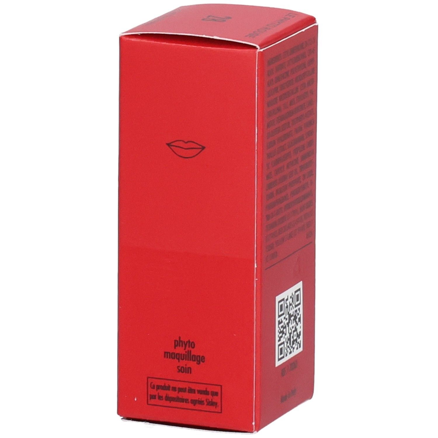 Emballage Sisley Le Phyto Rouge, côté avec symbole lèvres et texte.