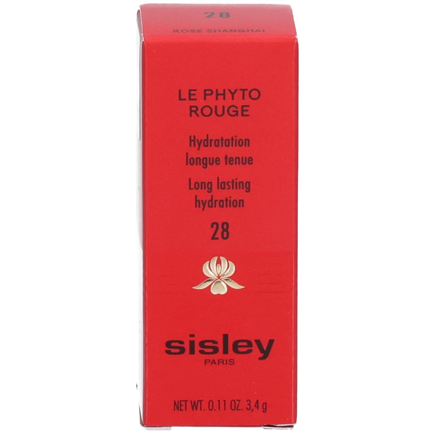 Emballage Sisley Le Phyto Rouge, rouge, avec informations produit et logo.