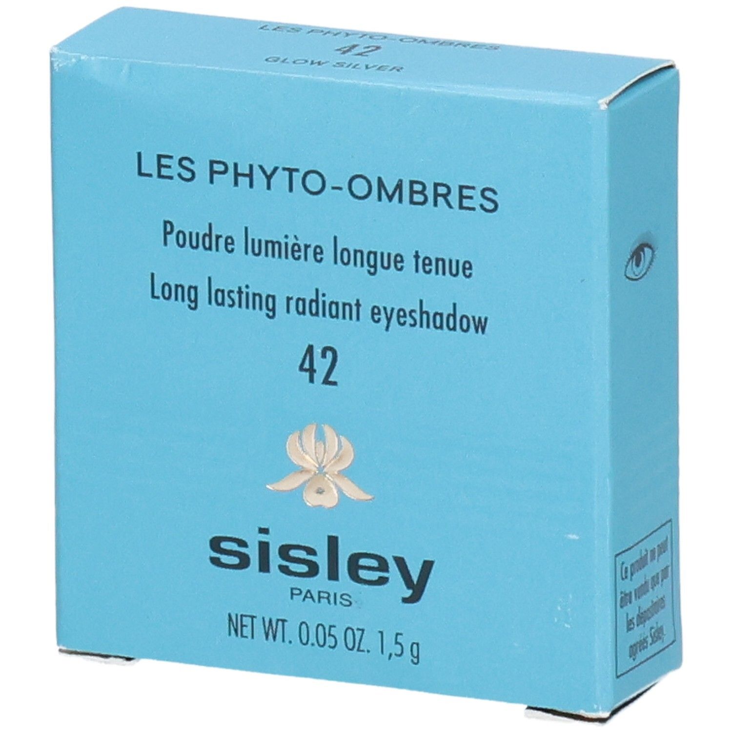 Boîte Sisley Les Phyto-Ombres, fard à paupières 42 Glow Silver.