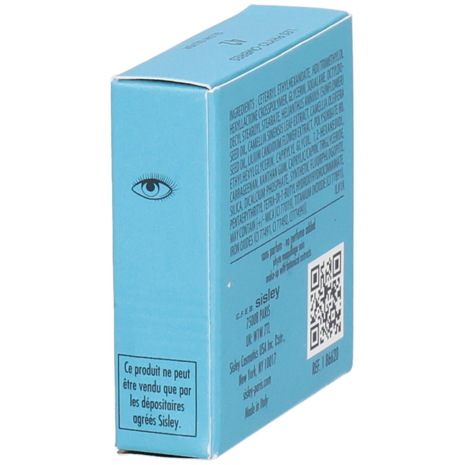 Boîte Sisley Les Phyto-Ombres, côté avec symbole d'œil et mention de revendeur.