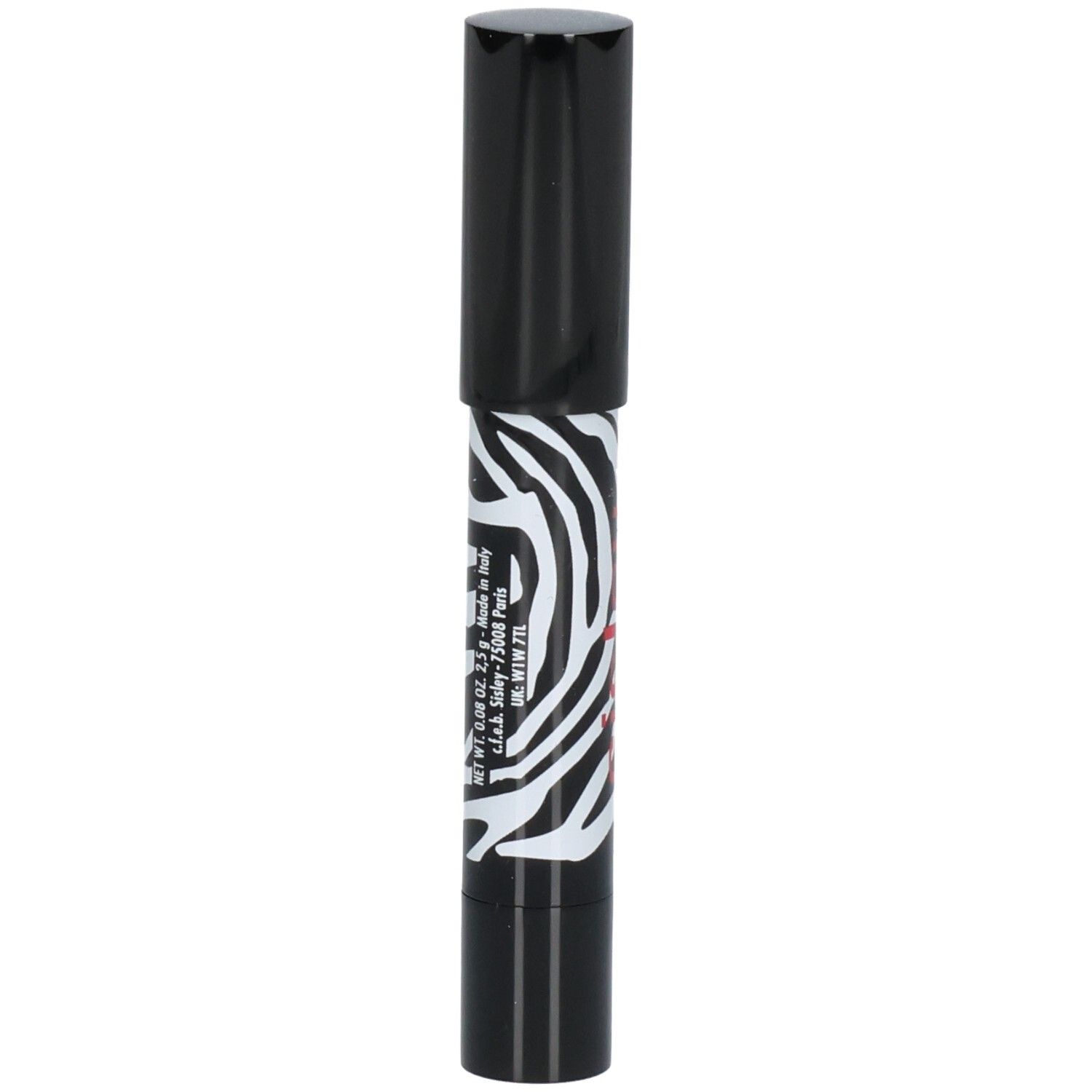 Sisley Phyto-Lip Twist rouge à lèvres avec texte au dos et motif zèbre.