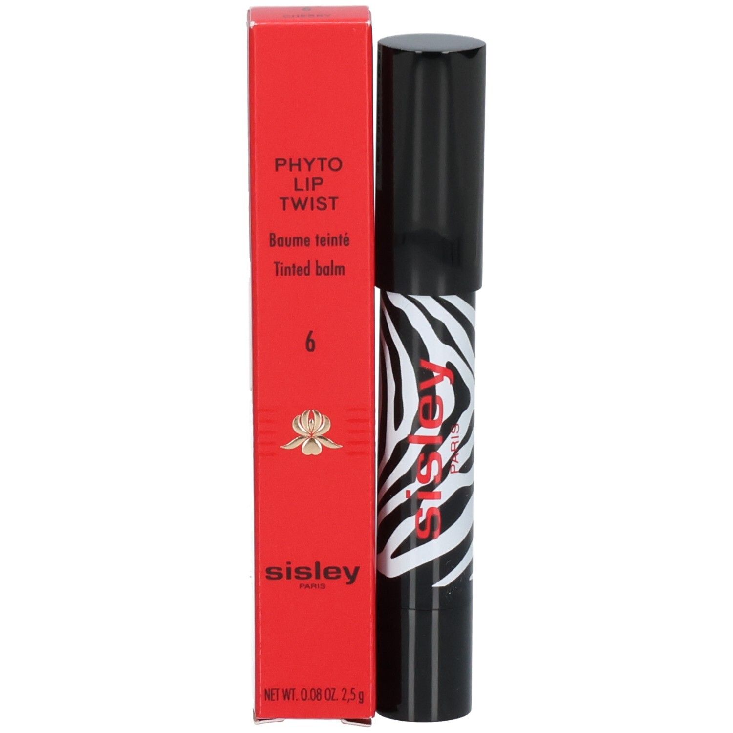 Sisley Phyto-Lip Twist rouge à lèvres à côté de son emballage rouge.