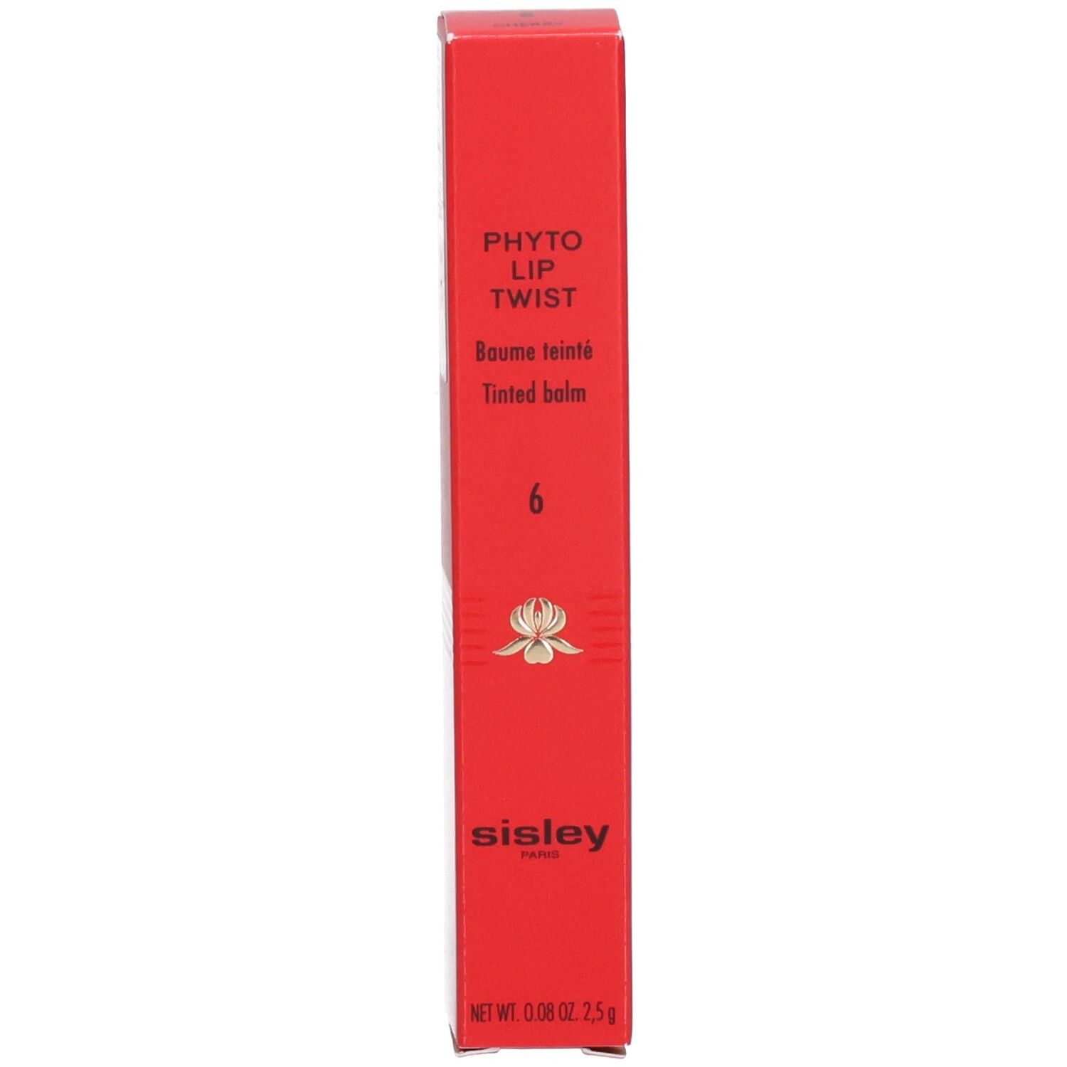 Emballage rouge Sisley Phyto-Lip Twist avec informations produit.