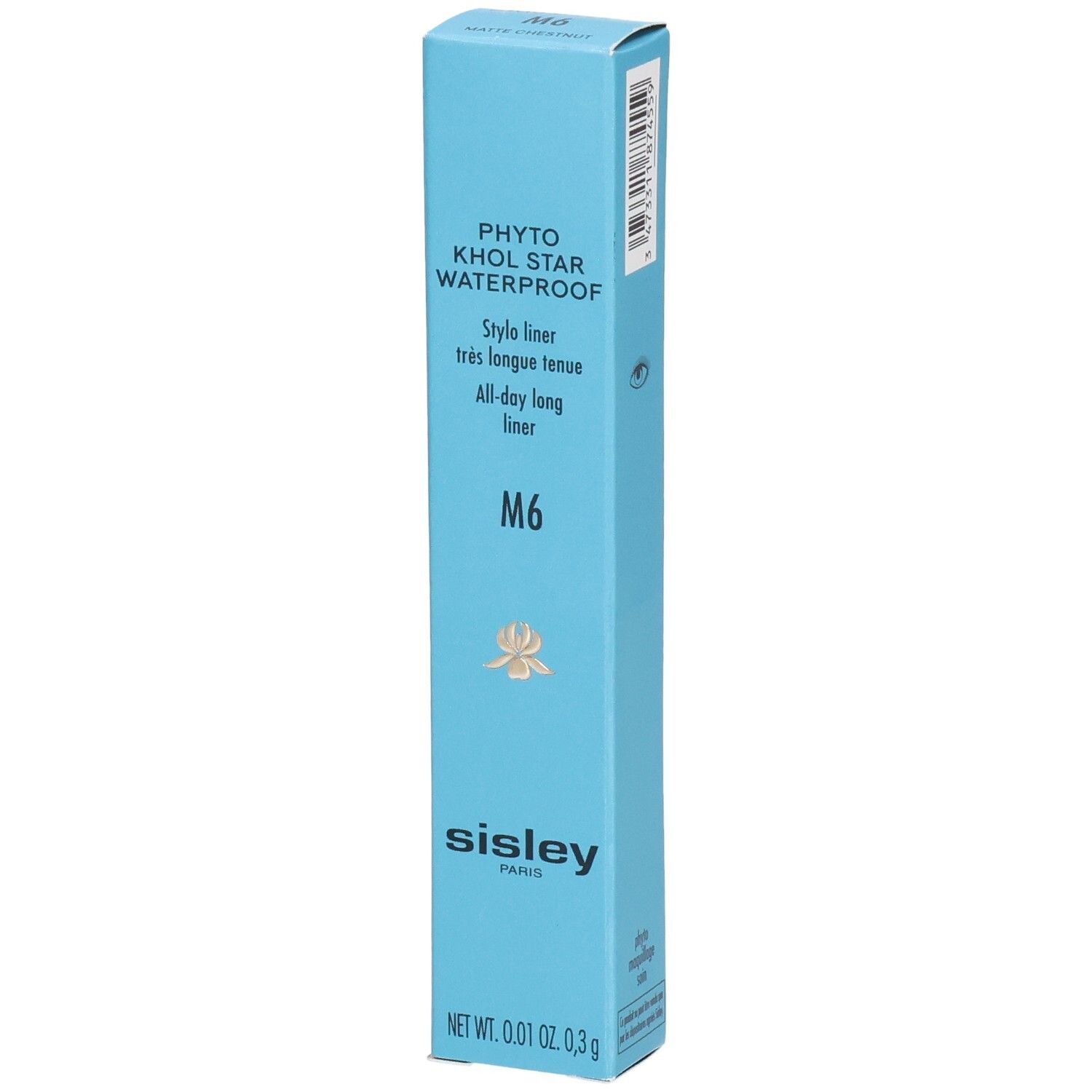 Sisley Phyto-Khol Star Waterproof Eyeliner M6 dans son étui bleu.