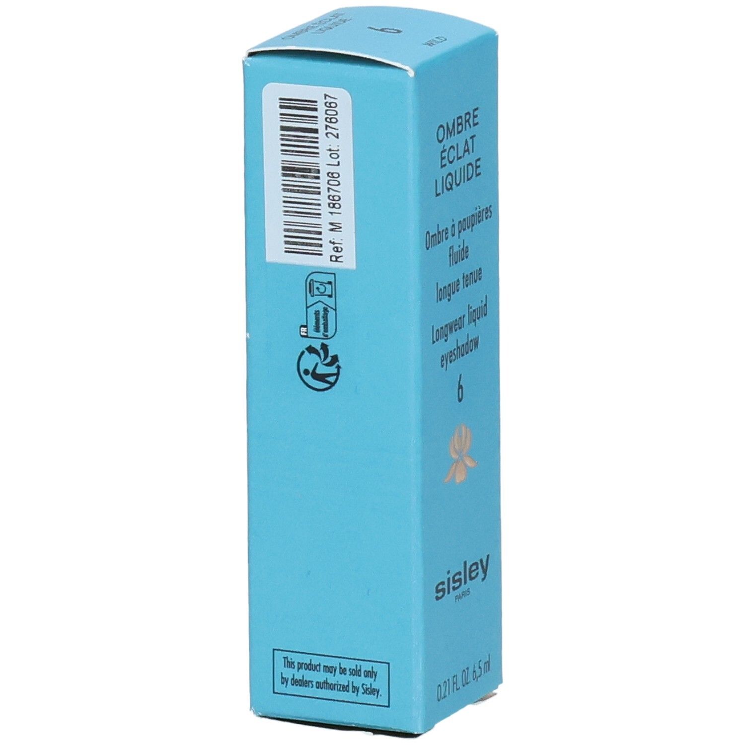 Emballage Sisley Ombre Eclat Liquide, verso avec code-barres et informations produit.