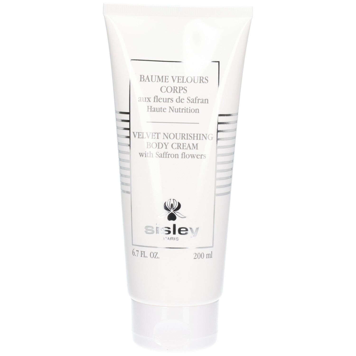 Tube blanc avec des accents argentés, logo SISLEY et informations produit.