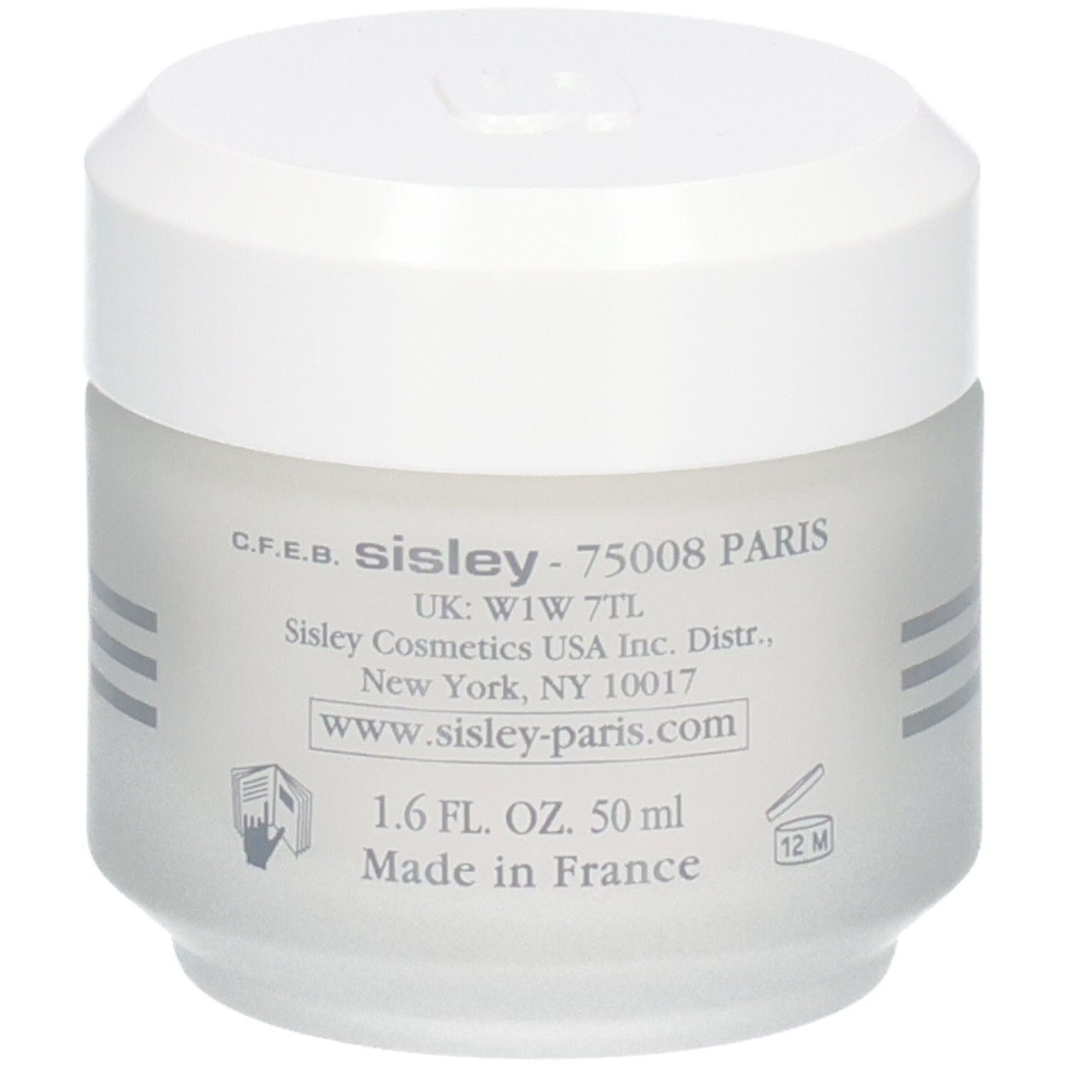 Sisley Crème Collagène et Mauve, crème de nuit, arrière du pot avec informations produit et 50 ml.