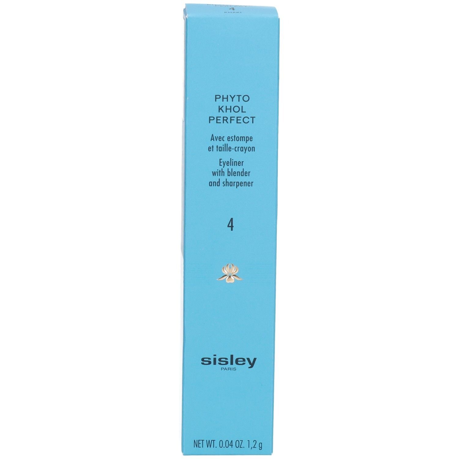 Sisley Phyto-Khol Perfect Eyeliner, couleur 4, dans sa boîte bleue claire, vue de face.