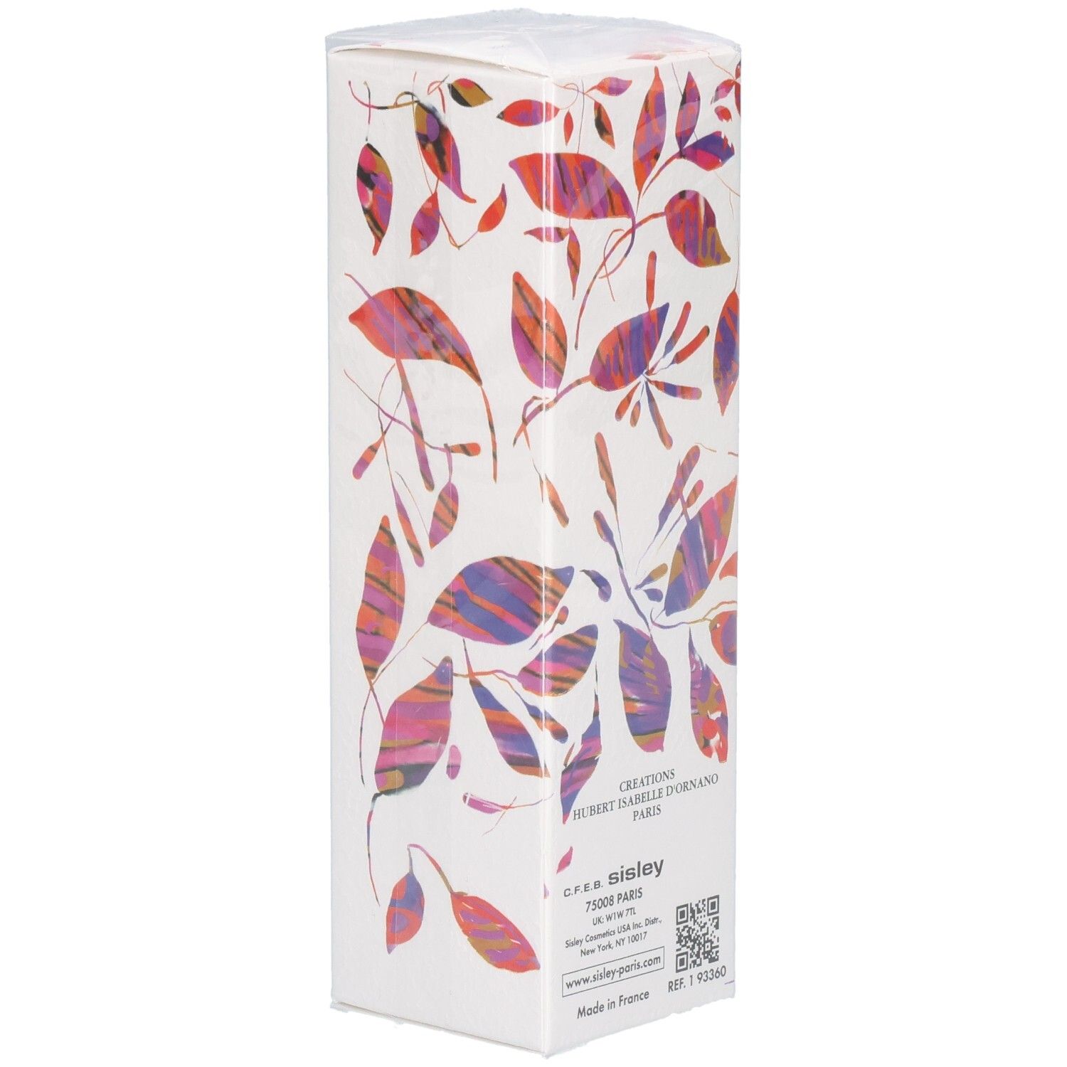 Sisley L'Eau Rêvée d'Aria Eau de Toilette boîte en carton avec motif de feuilles et code QR.
