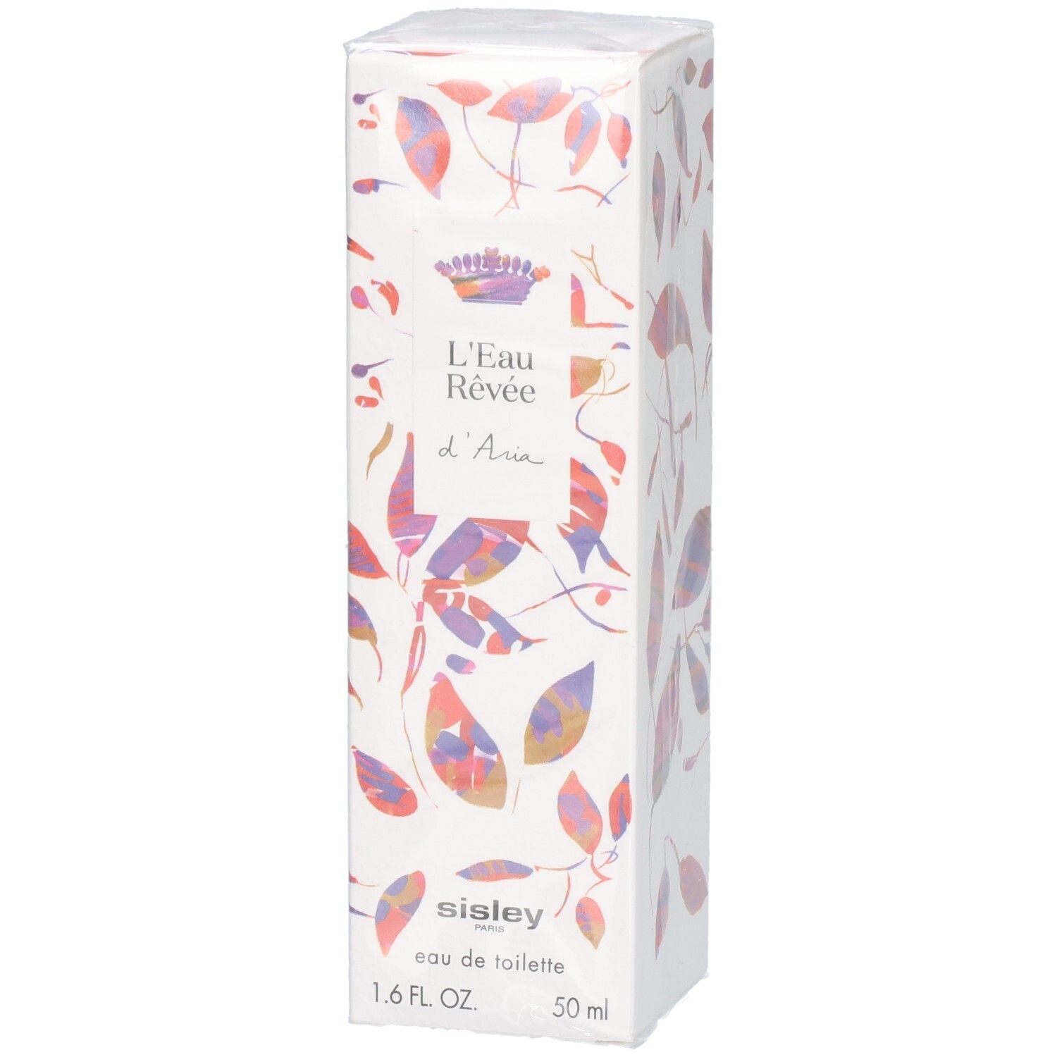 Sisley L'Eau Rêvée d'Aria Eau de Toilette boîte en carton avec motif de feuilles.