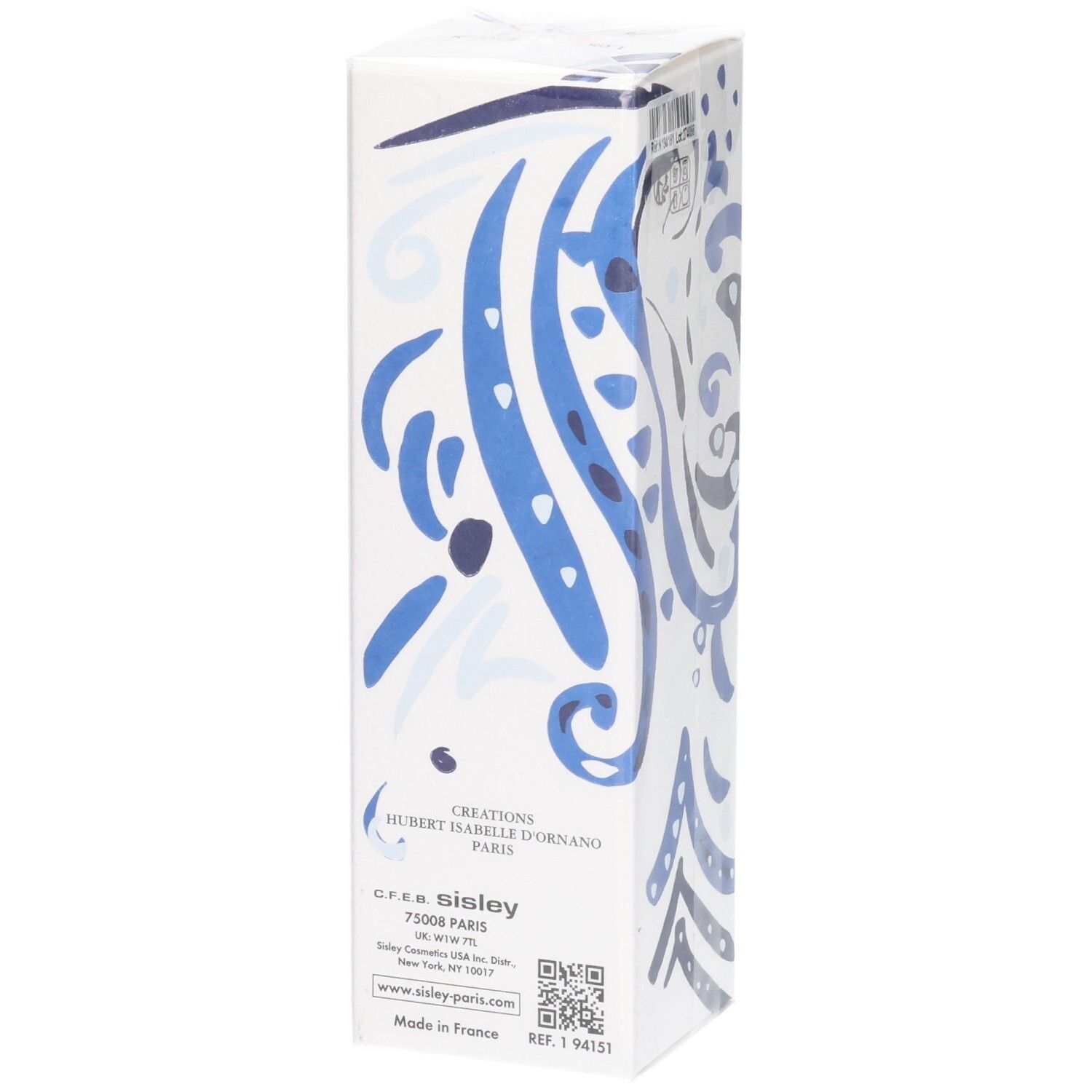 Sisley L'Eau Rêvée d'Ikar Eau de Toilette boîte en carton, verso avec détails.