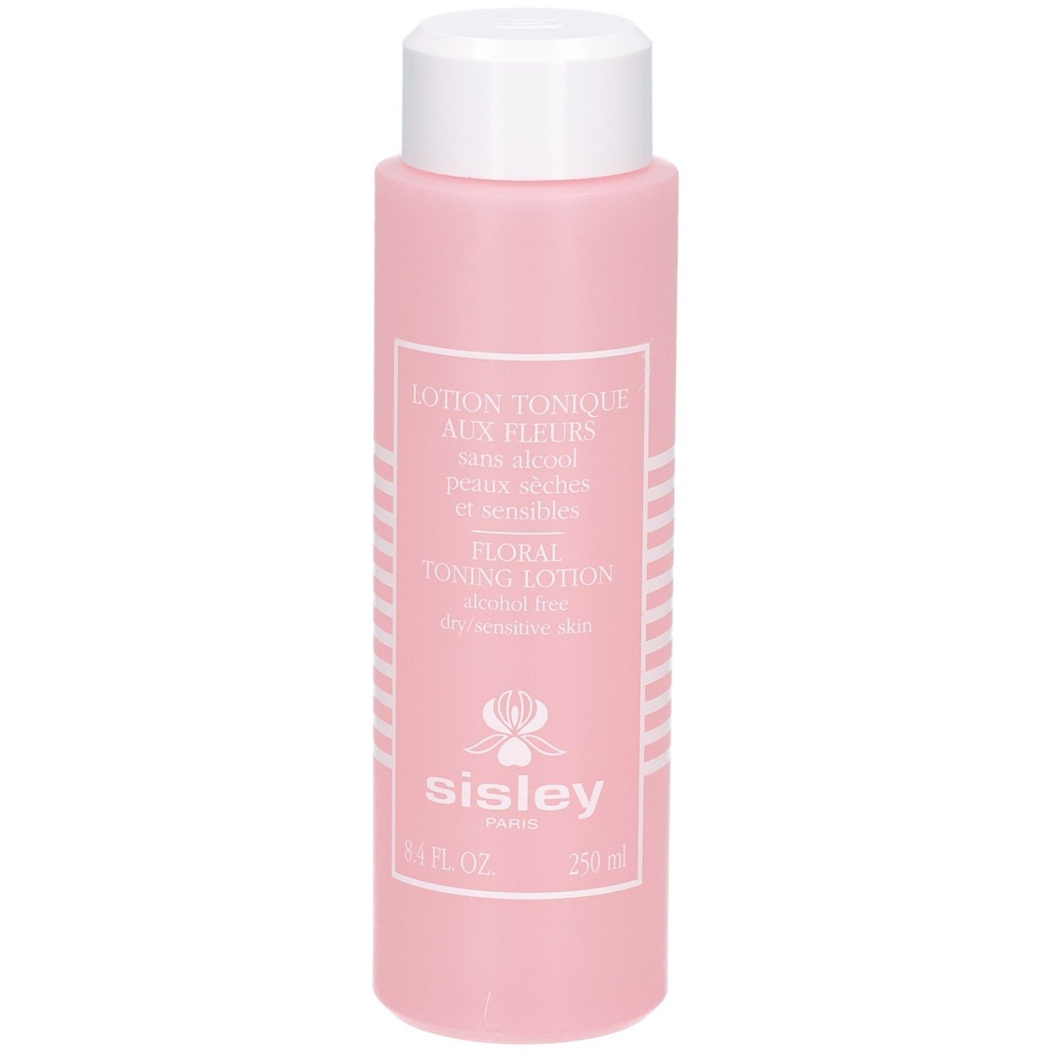 Sisley Lotion Tonique aux Fleurs, 250 ml, flacon rose.