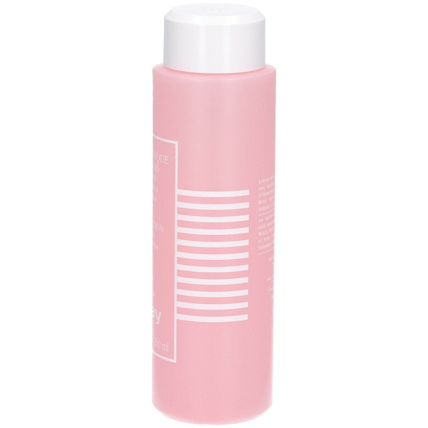 Sisley Lotion Tonique aux Fleurs, 250 ml, flacon rose, vue latérale.