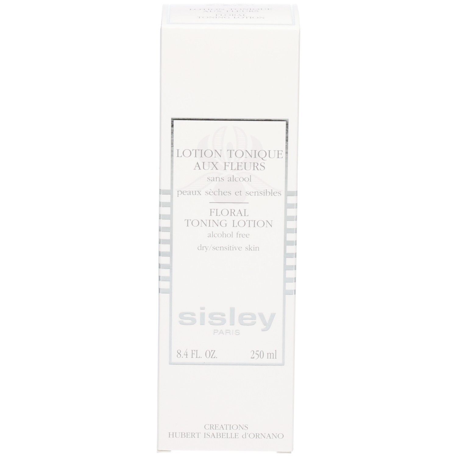 Sisley Lotion Tonique aux Fleurs, 250 ml, flacon rose avec boîte.