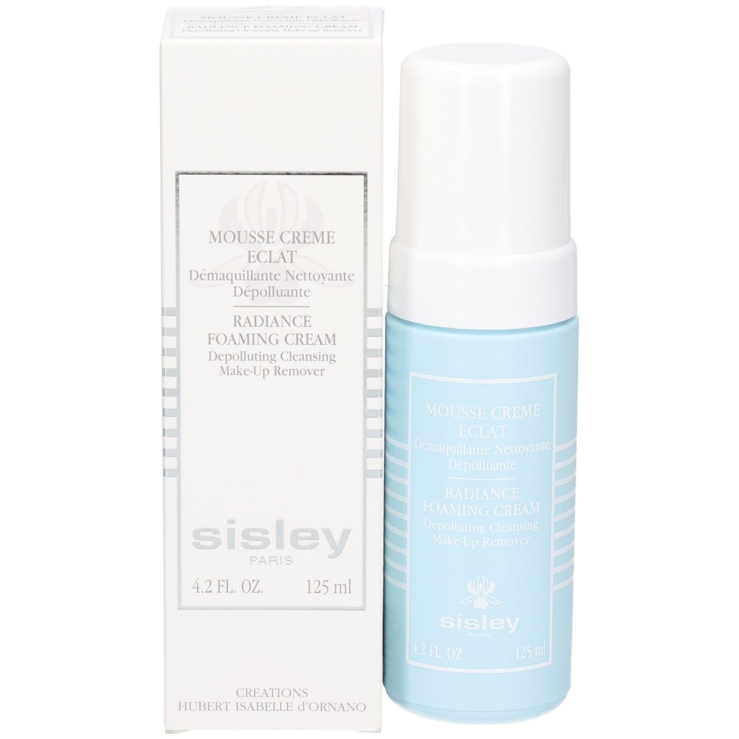 Sisley Mousse Crème Eclat, flacon bleu et boîte blanche. 125 ml.