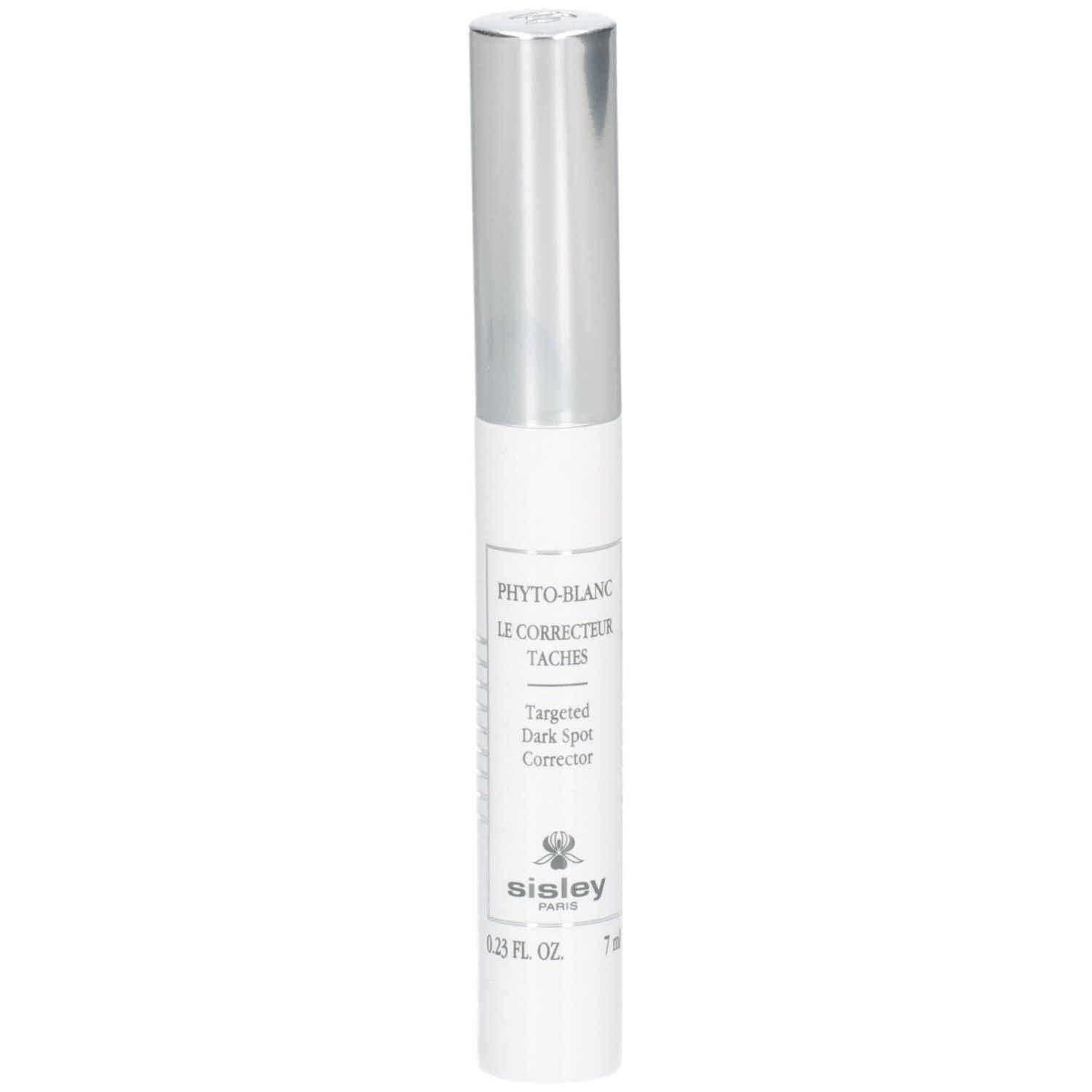 Correcteur ciblé taches Sisley Phyto-Blanc en stylo avec capuchon argenté.