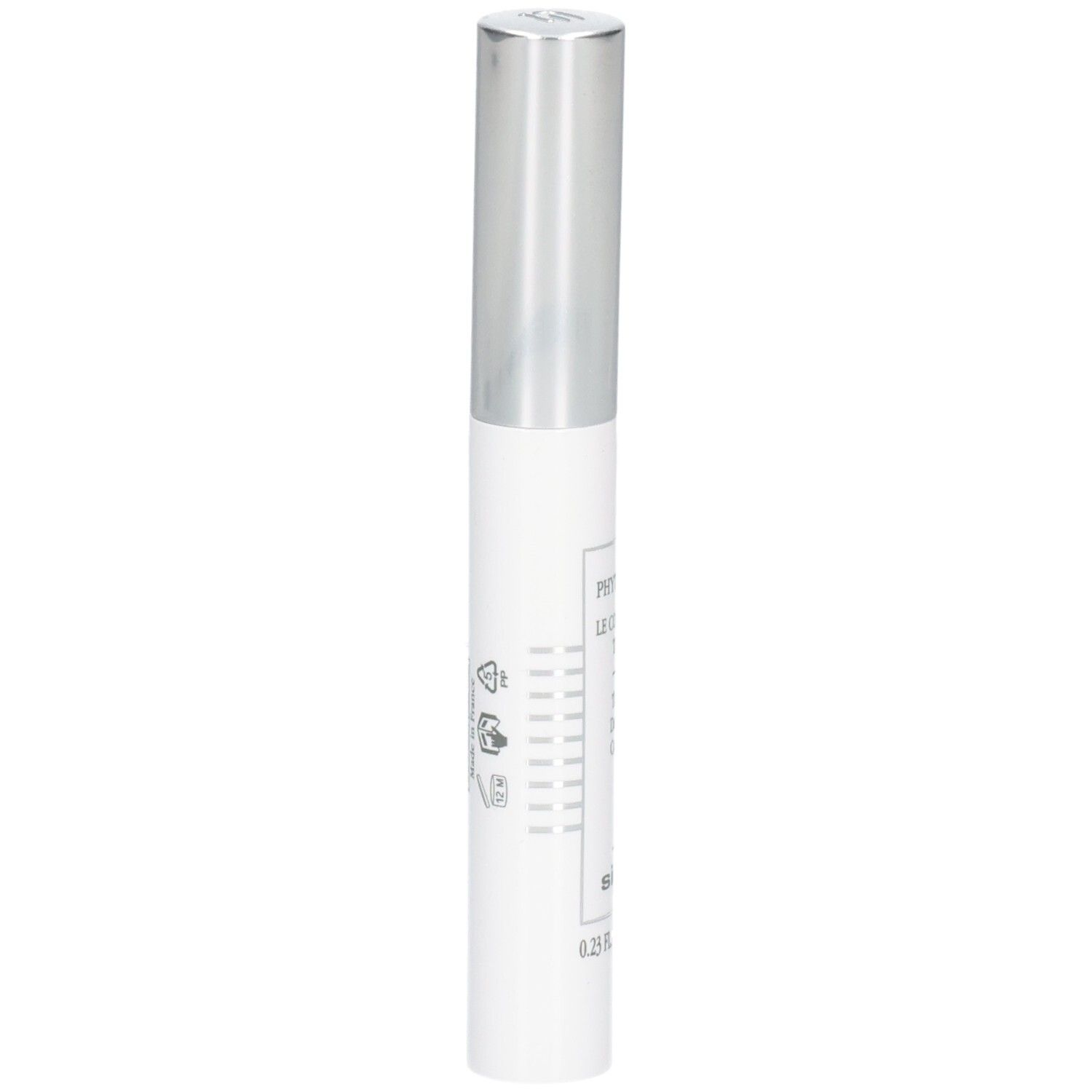 Correcteur ciblé taches Sisley Phyto-Blanc en stylo avec capuchon argenté et symboles.