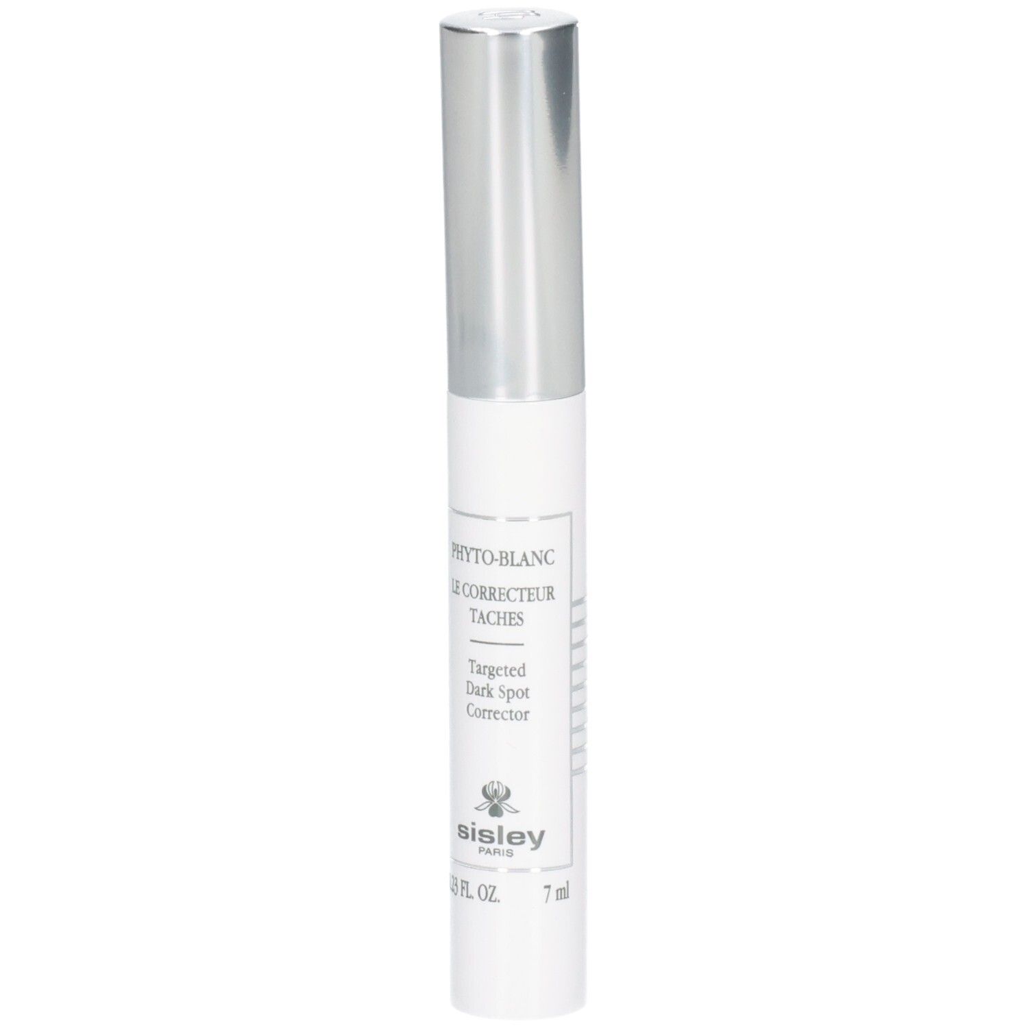 Correcteur ciblé taches Sisley Phyto-Blanc en stylo avec capuchon argenté.