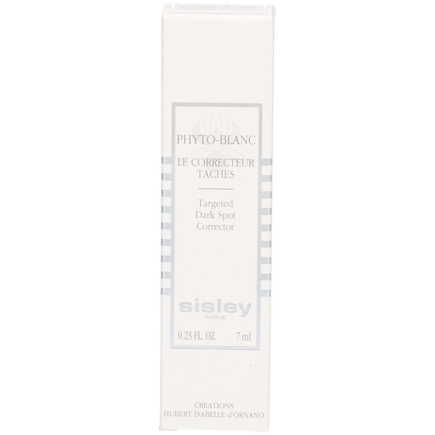 Emballage du correcteur ciblé taches Sisley Phyto-Blanc avec capuchon argenté.