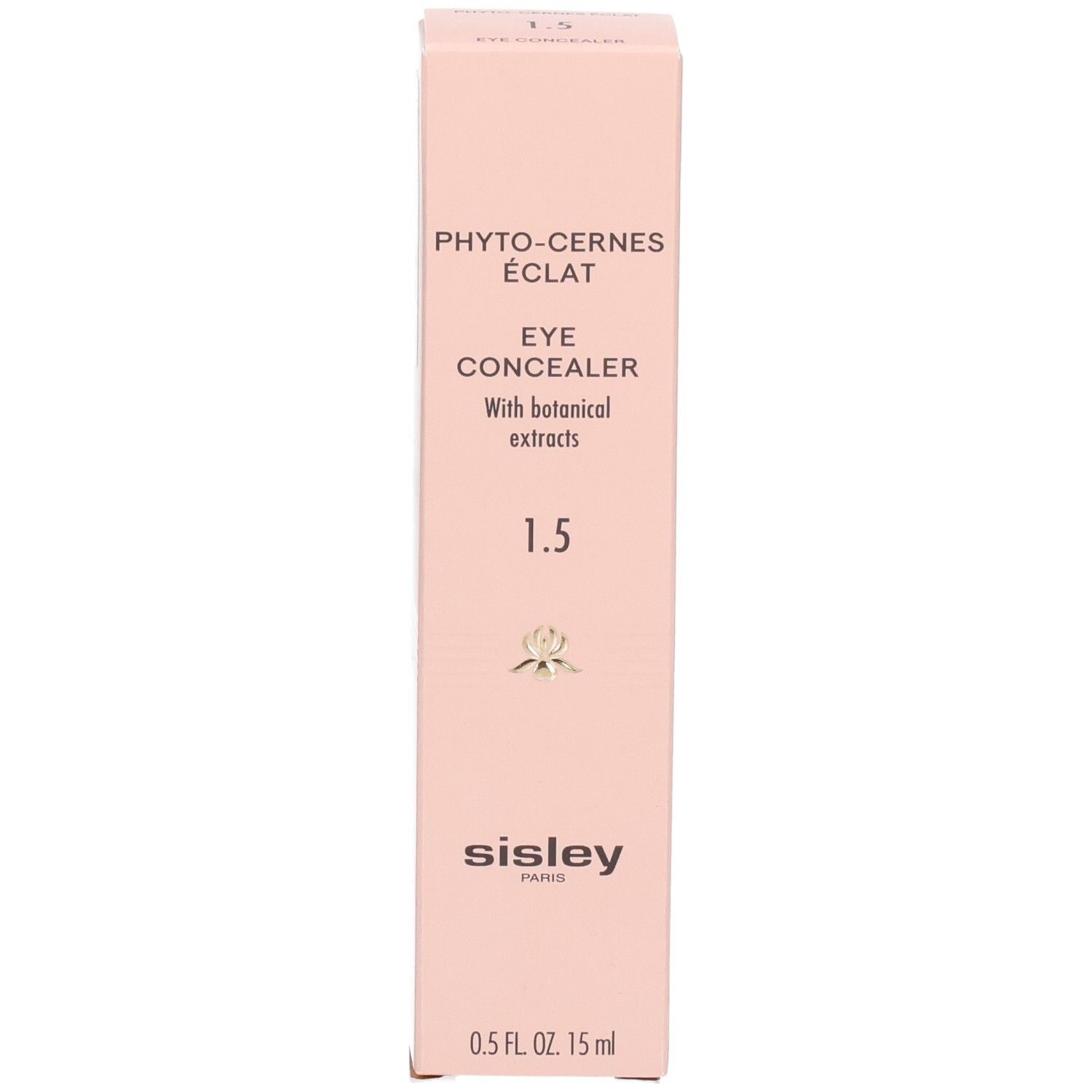 Sisley Phyto-Cernes Éclat, correcteur pour le regard, face avant de l'emballage avec nom produit et teinte.