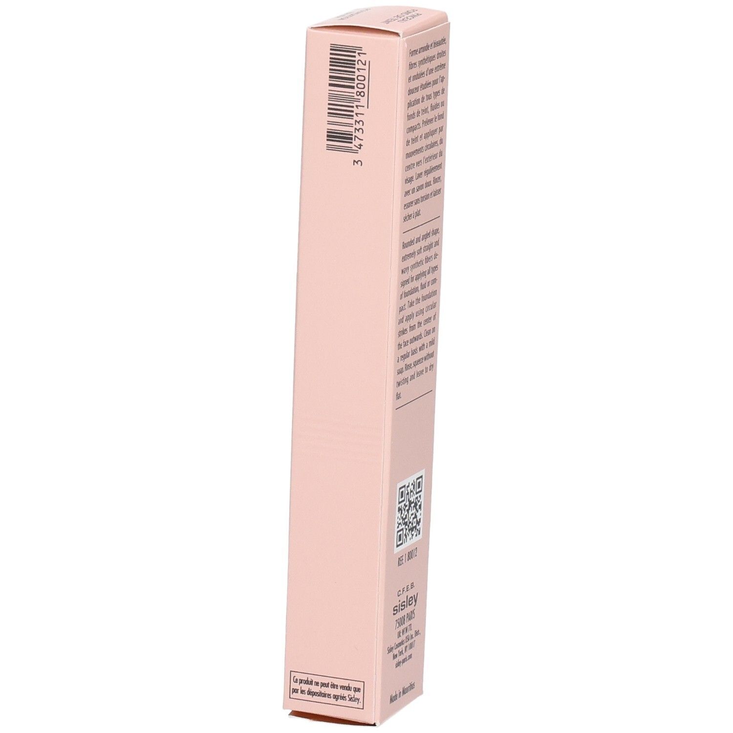 Emballage Sisley Pinceau Fond de Teint avec code-barres et QR code.