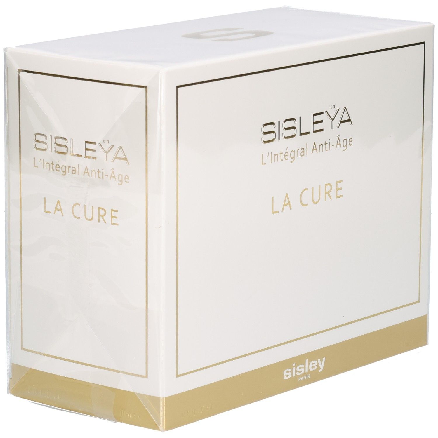 Boîte Sisley La Cure Anti-Âge, vue de face avec bandeau doré.