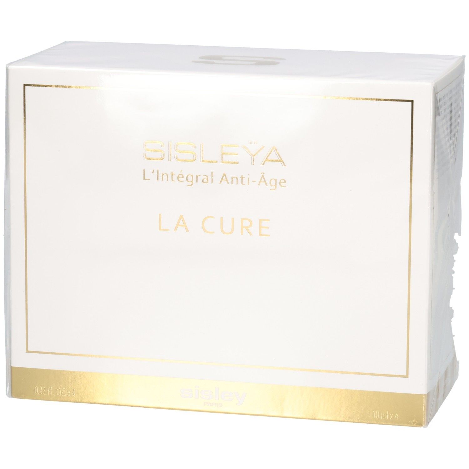 Boîte Sisley La Cure Anti-Âge, vue de face avec bandeau doré.