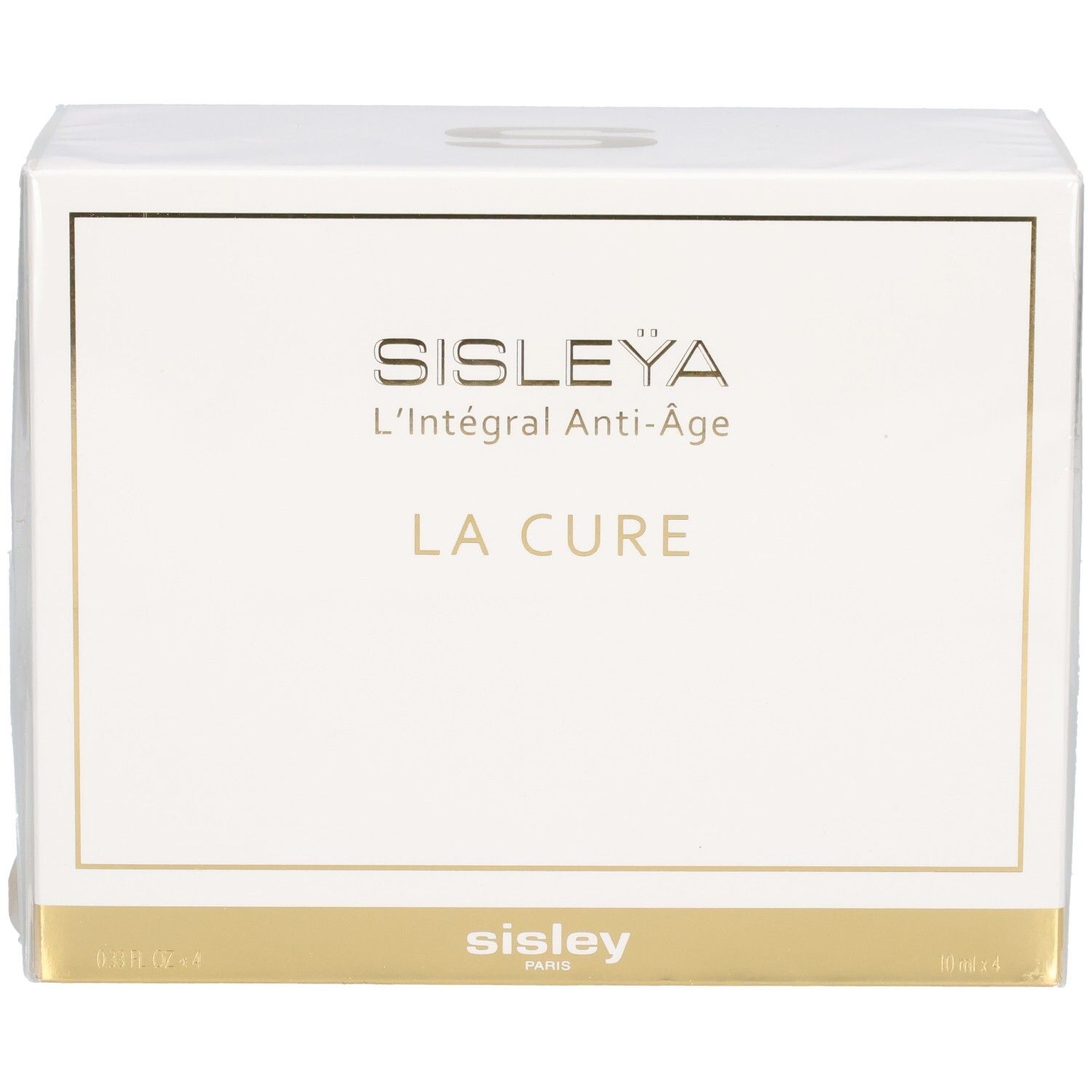 Boîte Sisley La Cure Anti-Âge, vue de face avec bandeau doré.