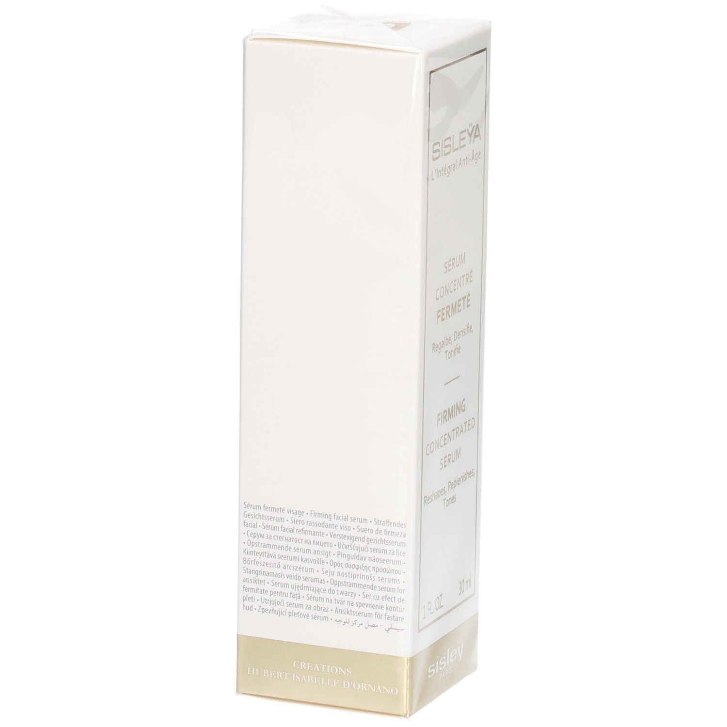 Sisley Sisleya L'Intégral Anti-Age Firming Concentrated Serum emballage, dos avec texte.