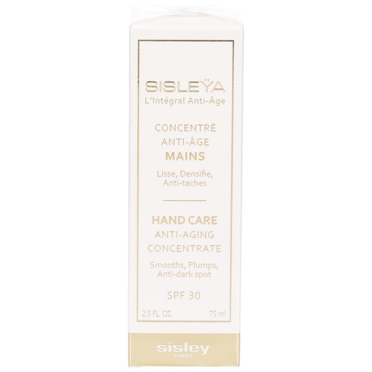 Sisley Sisleya L'Intégral Anti-Âge Concentré Anti-Âge Mains, SPF 30, face avant avec informations produit.