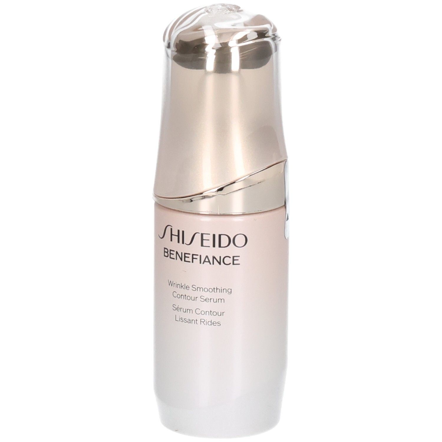 Sérum contour lissant rides Shiseido Benefiance dans un flacon élégant avec pompe.