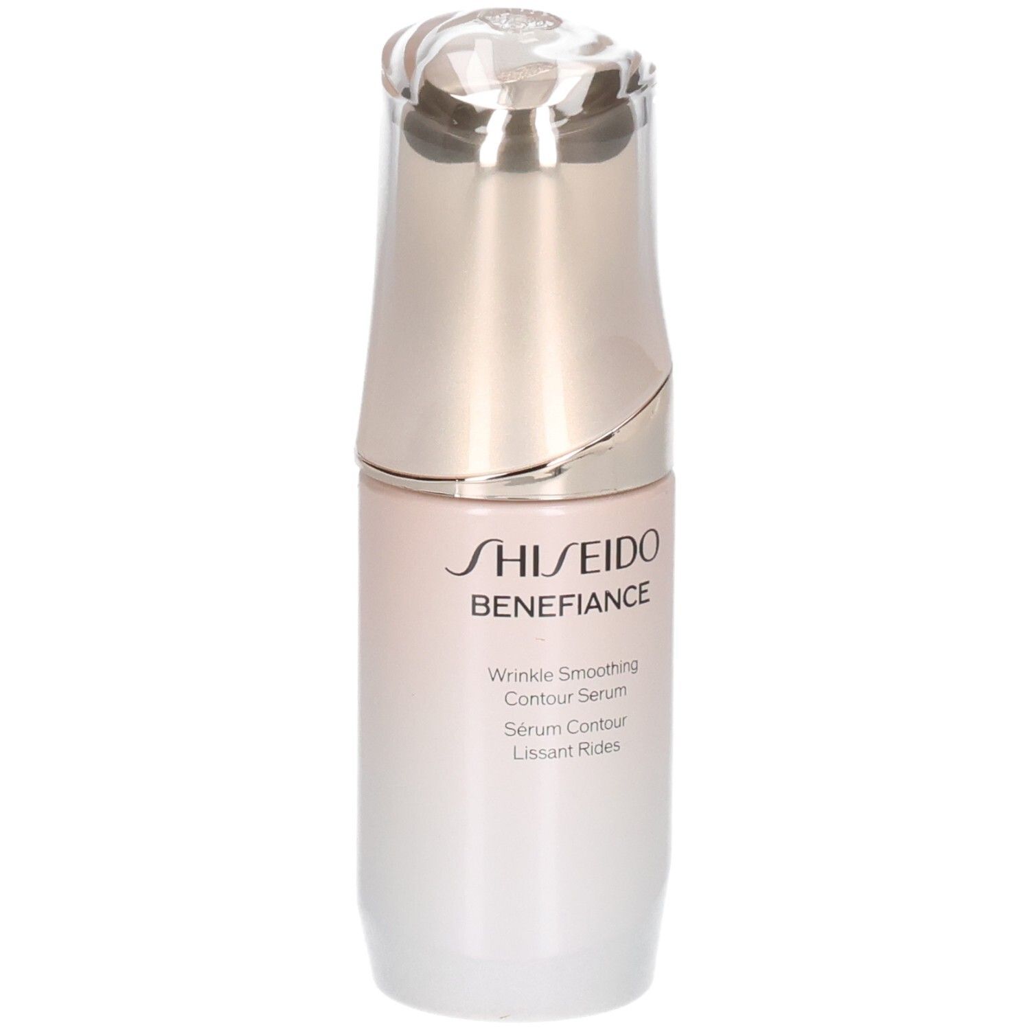Sérum contour lissant rides Shiseido Benefiance dans un flacon élégant avec pompe.