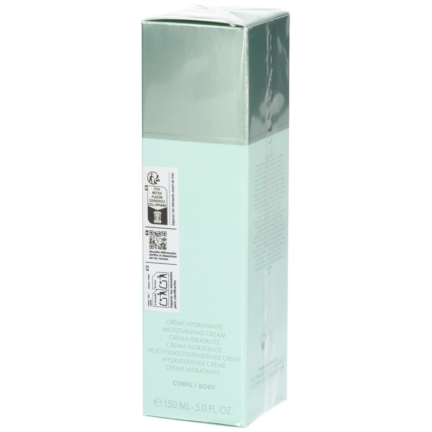 VALMONT Body 24 Hour soin hydratant, emballage vert menthe avec sceaux et nom du produit.