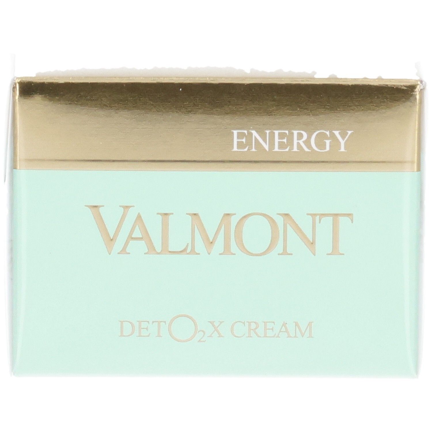 Emballage Valmont Deto2x Cream avec inscription 'ENERGY'.