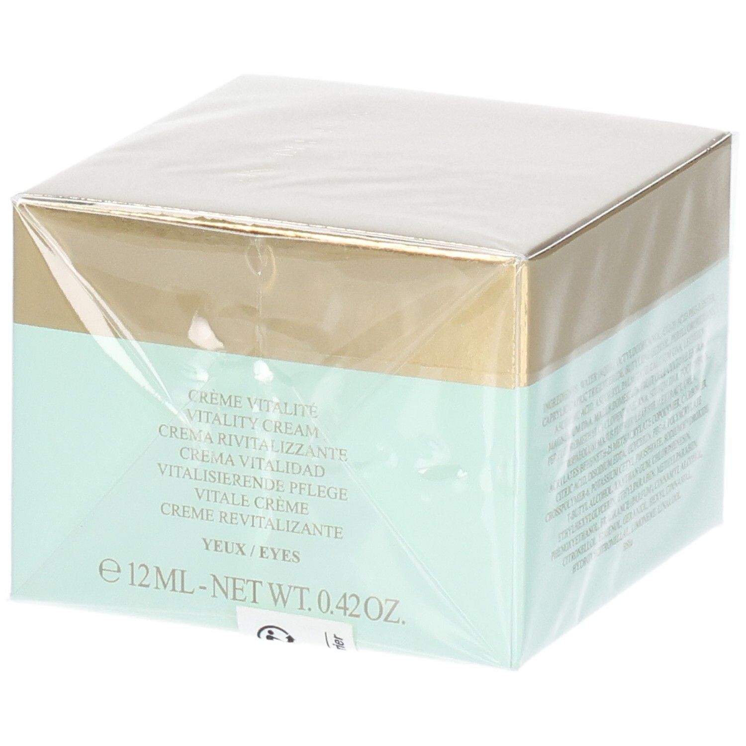 Emballage VALMONT Deto2X Eye, face avant avec indication de taille 12ML.