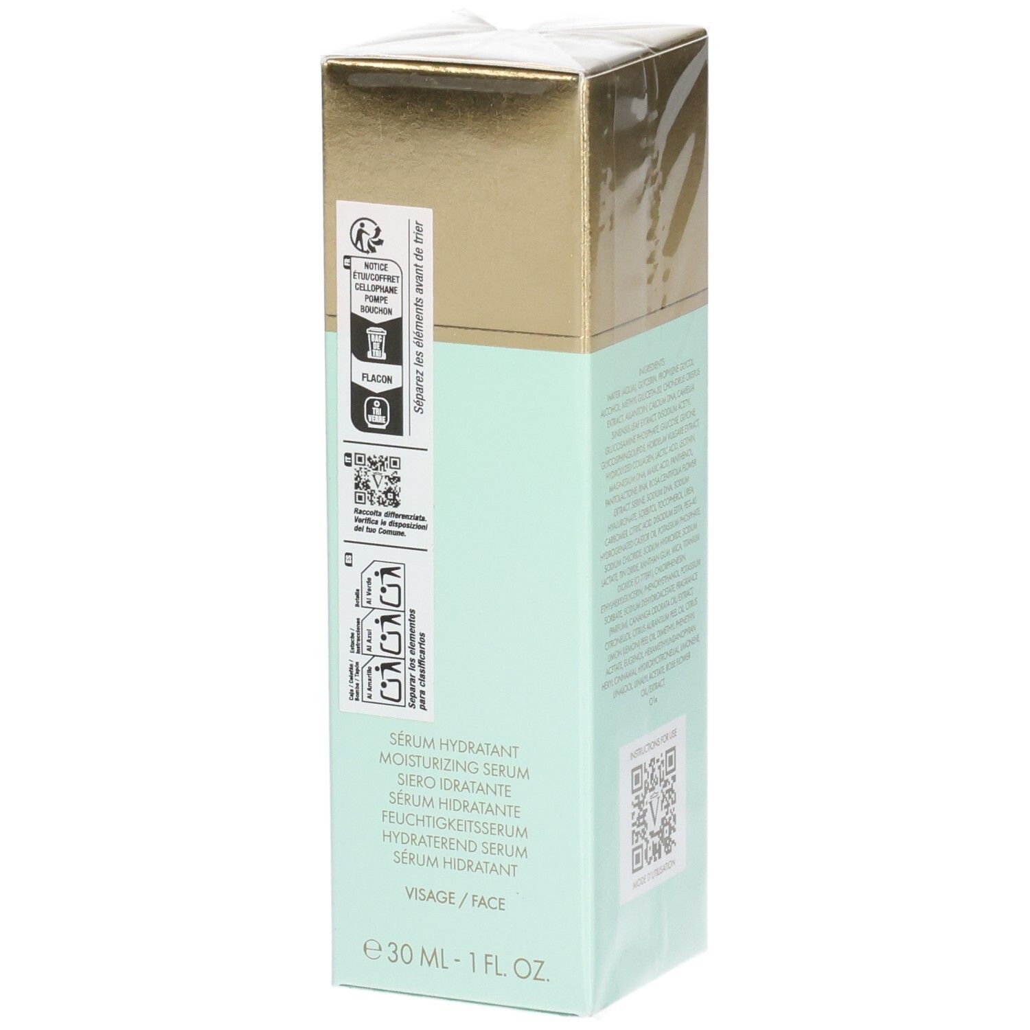 Boîte Valmont Hydra³ Regenetic Serum. Avant avec nom du produit et volume.