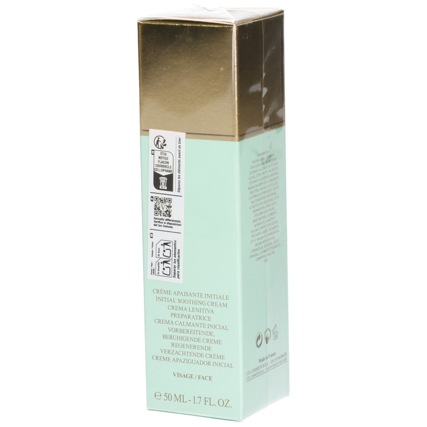 Emballage VALMONT Primary Cream, face avant avec nom du produit et taille.