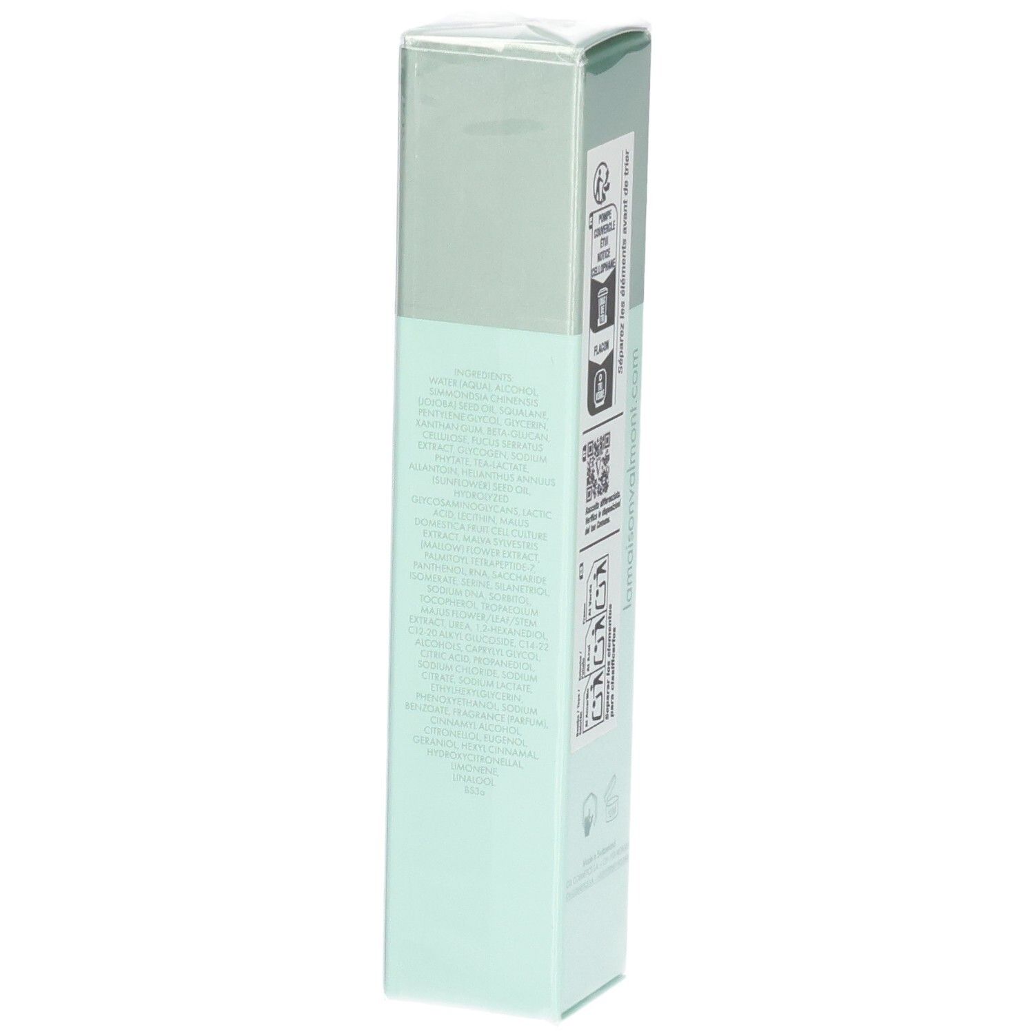 Emballage VALMONT Vital B. Serum, dos avec informations détaillées.