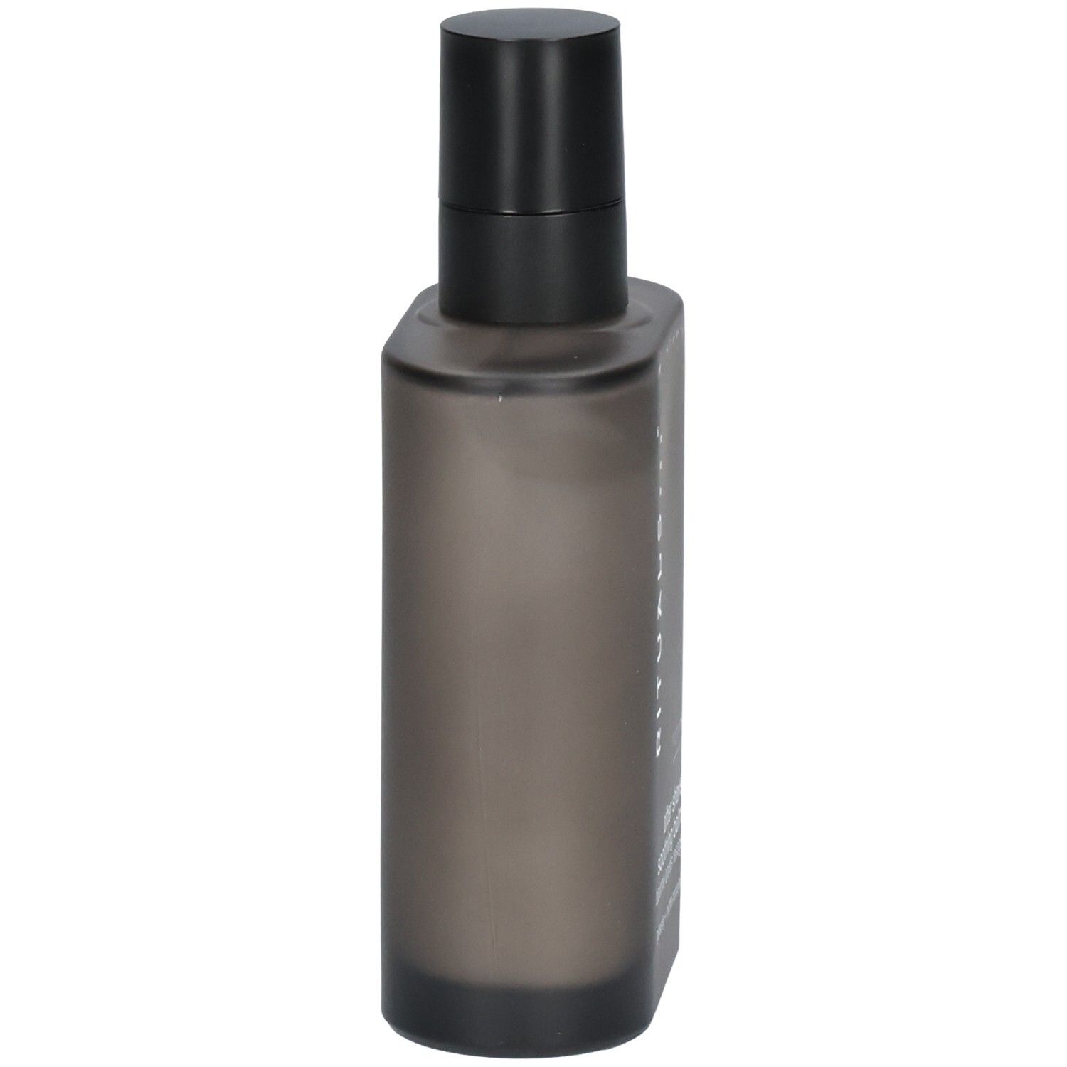 RITUALS Homme Baume après rasage apaisant, vue latérale de la bouteille foncée avec distributeur noir.