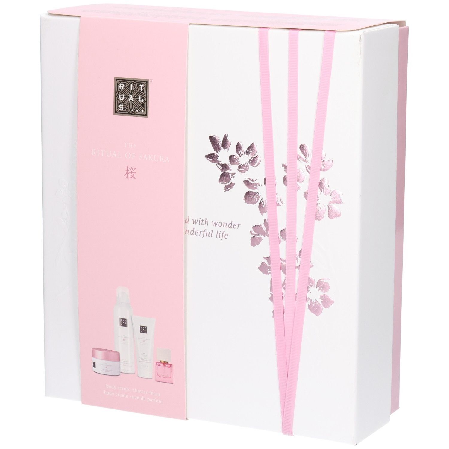 Coffret cadeau RITUALS The Ritual of Sakura avec motif fleur de cerisier.
