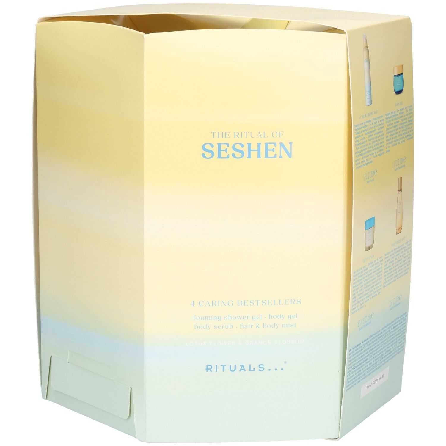 Emballage du coffret cadeau Ritual of Seshen, face avant avec logo et texte.