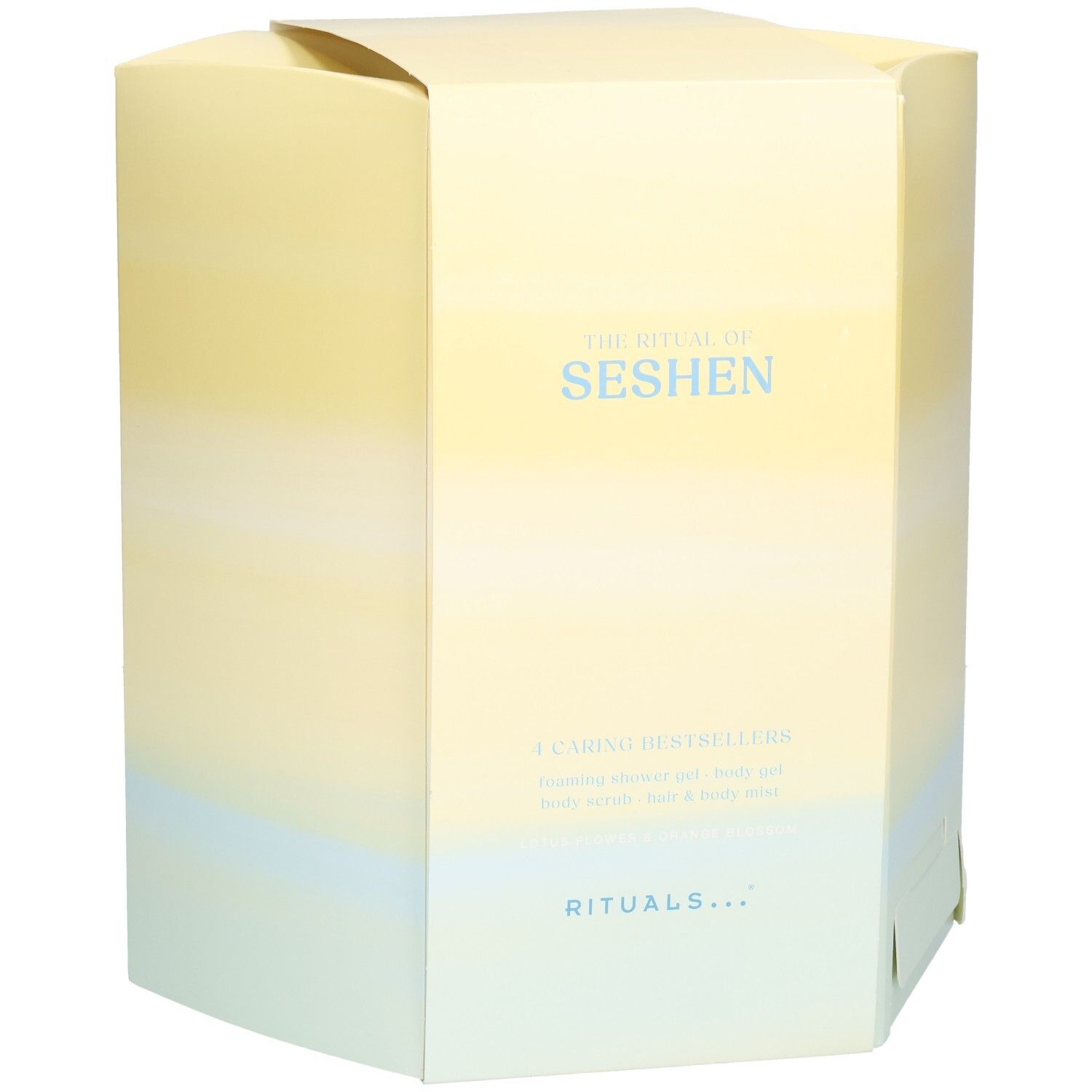 Emballage du coffret cadeau Ritual of Seshen, côté avec texte et logo.