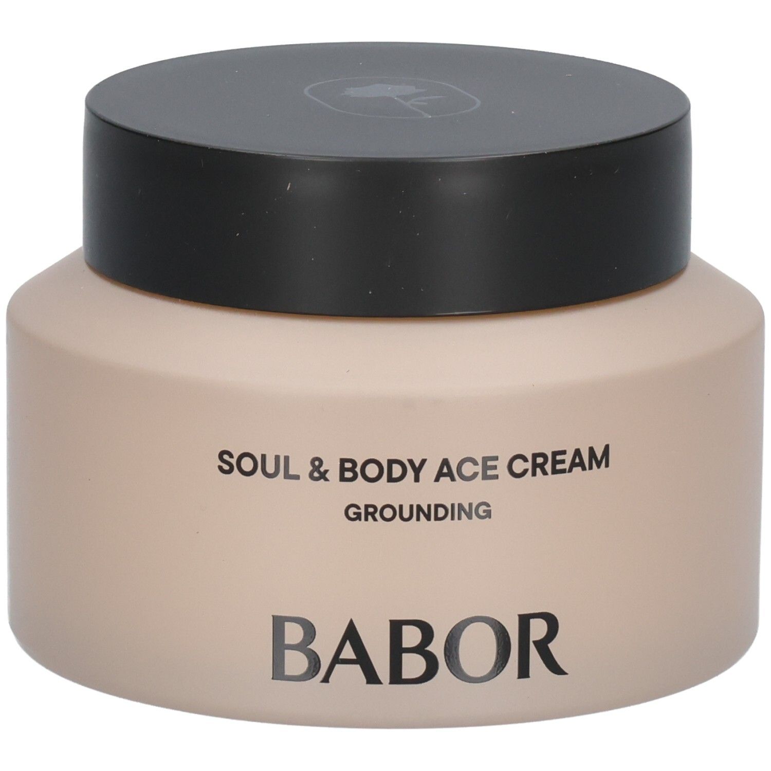 Crème Babor Soul & Body ACE en pot avec couvercle noir.