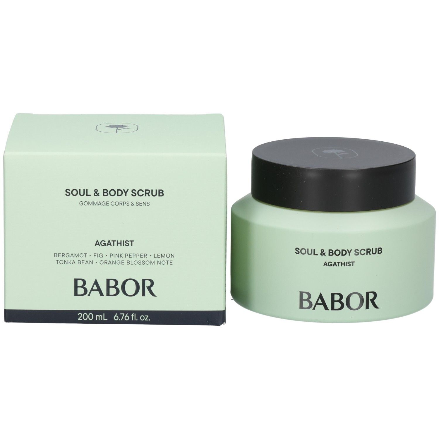 Gommage corps et âme BABOR Agathist avec emballage : pot et boîte, 200 ml.