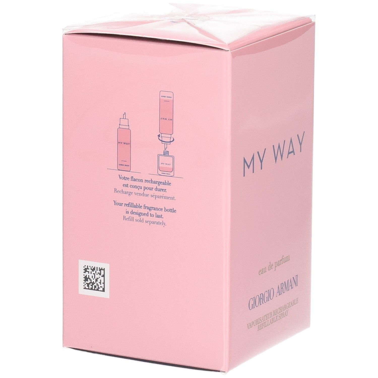 Instructions pour recharger le flacon de parfum My Way de Giorgio Armani.