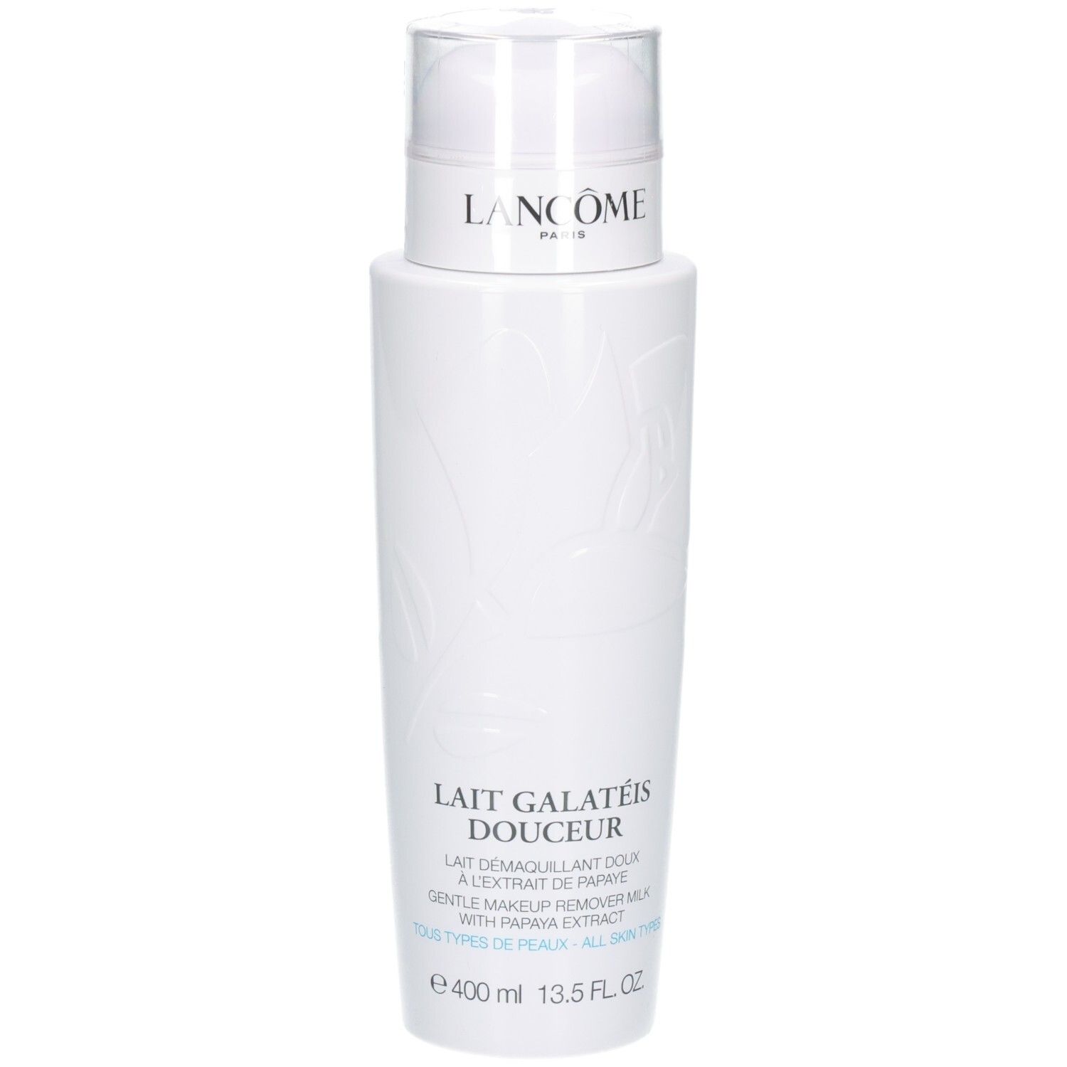 Lancôme Galatéis Douceur Lait Démaquillant, flacon pompe de 400ml.