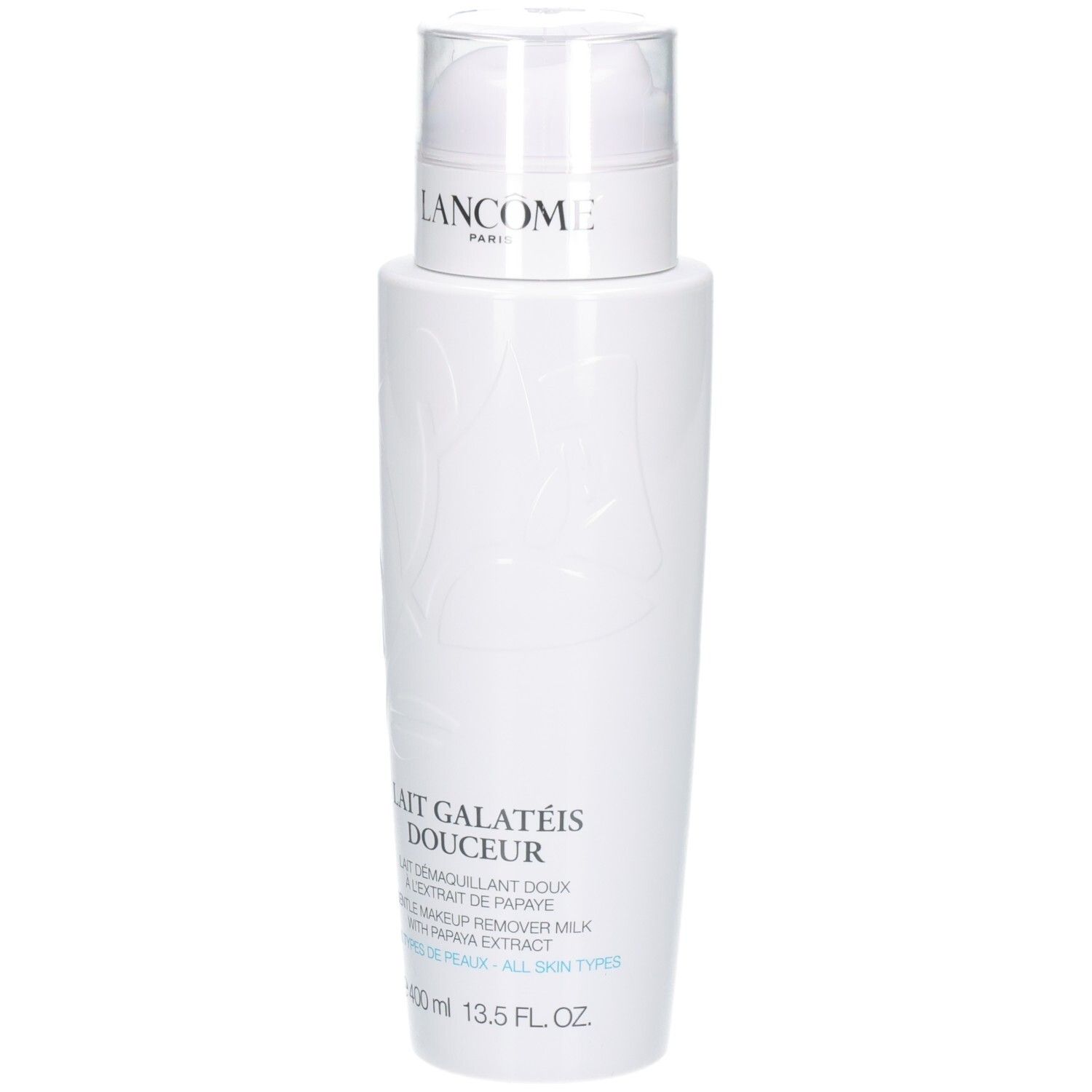 Lancôme Galatéis Douceur Lait Démaquillant, flacon pompe de 400ml.