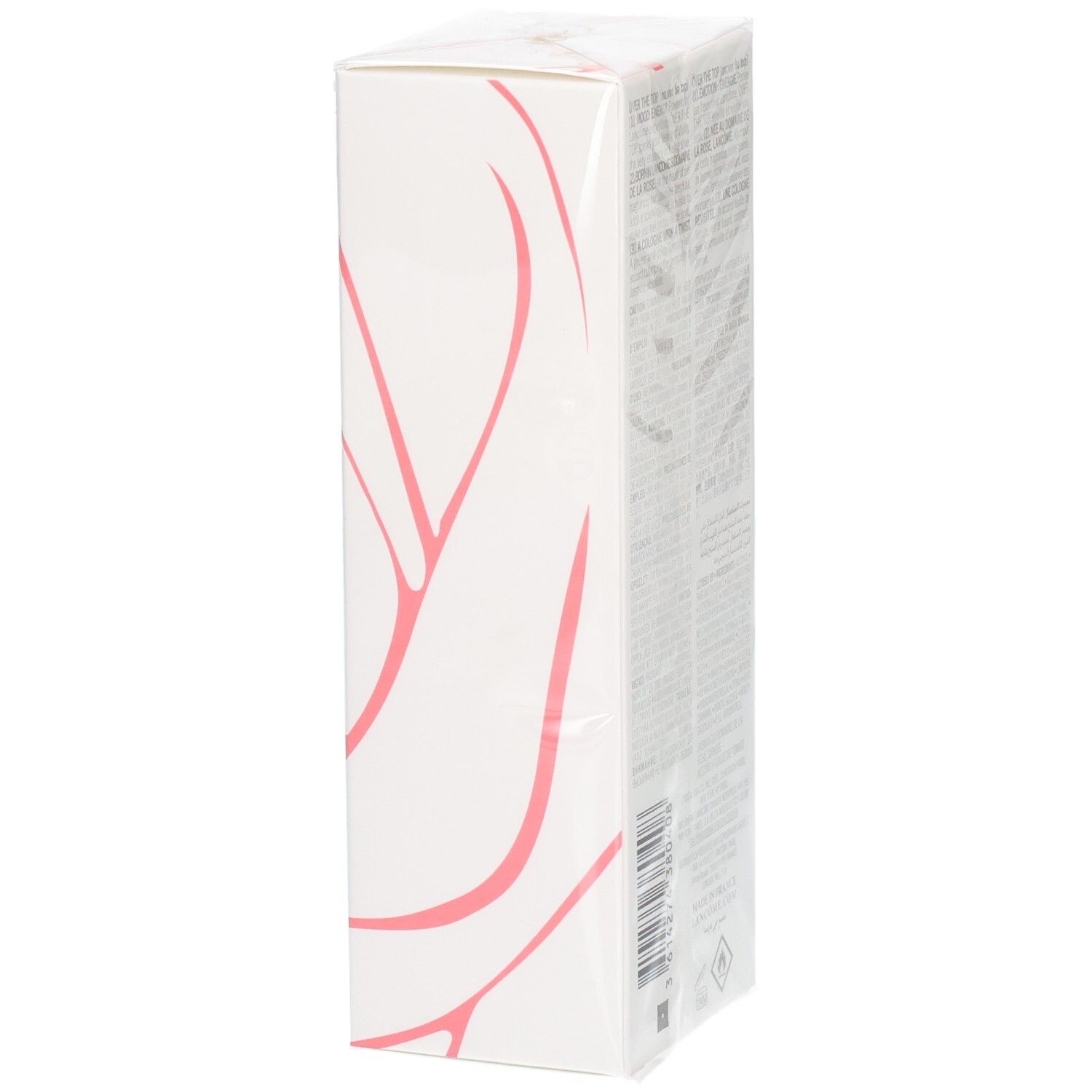 Emballage Lancôme Ôver the Top Eau de Toilette, vue latérale avec texte.